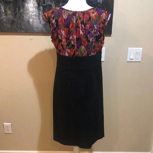 AB STUDIO Sleeveless Multi-Colored Bodice Empire Waist Midi Dress-Size 14 - Picture 2 of 10